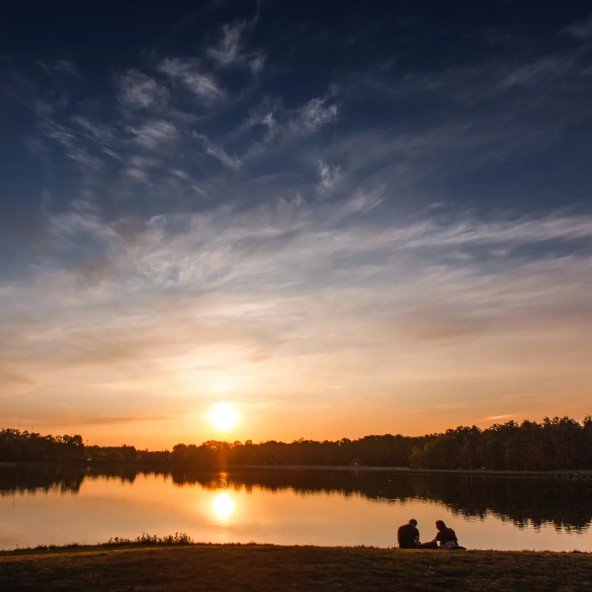 Abendstimmung im Erholungsgebiet Het Rutbeek in Enschede - Uit in Enschede